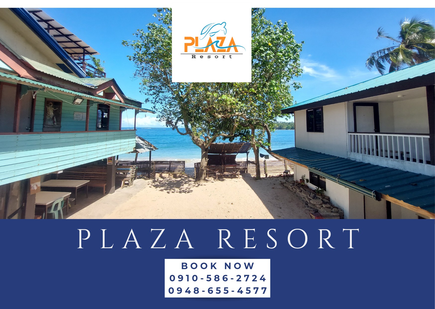 <b class="font-bara"><i class="bi bi-geo-fill h4"></i> PLAZA RESORT</b> <br/>Located at Purok 6, Poblacion, Cagwait Surigao del Sur | Facebook Page: https://www.facebook.com/plazabeachresort| Contact No. : 0910- 586- 2724